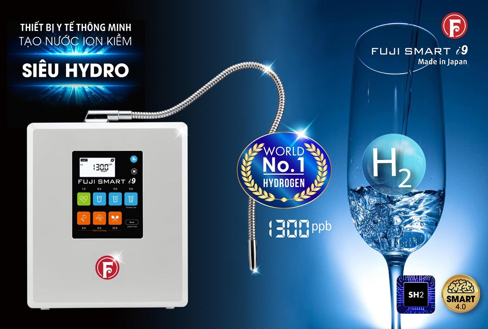 máy lọc nước Fuji Smart i9 tạo hàm lượng hydrogen trong nước uống cao nhất ngành
